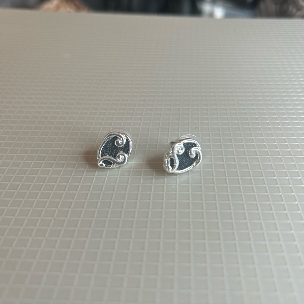 Silver Swirl Stud Earrings